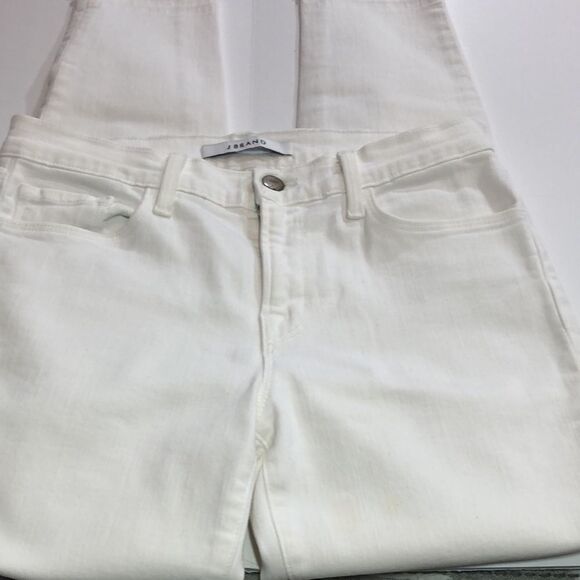 J. Brand Distressed White Jeans with Frayed Hems - Picture 6 of 11